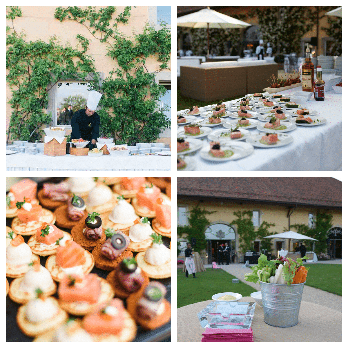 Collage food - Garden Party in the heart of the most spectacular gardens in Switzerland
